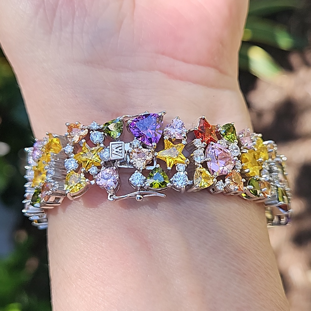 Charles Winston for JTV Sterling Silver & Bella Luce Gemstone Bracelet - Picture 2 of 16